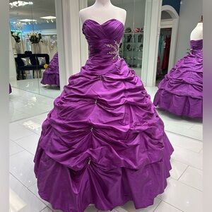 Mori Lee Strapless Purple Dress